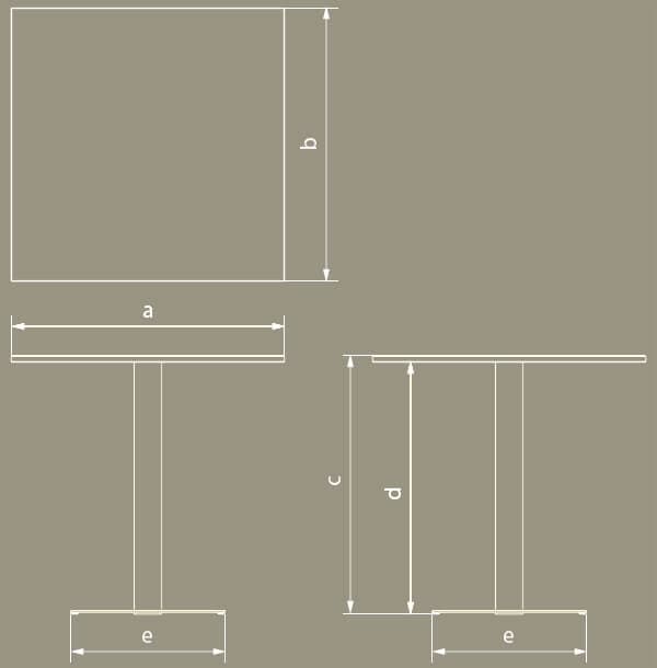 Dimensiones de la mesa