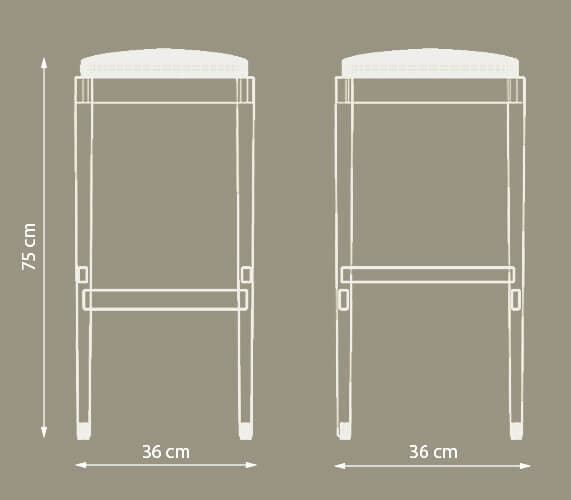 Dimensiones del taburete