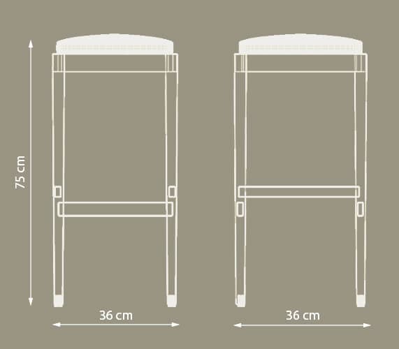 Dimensiones del taburete